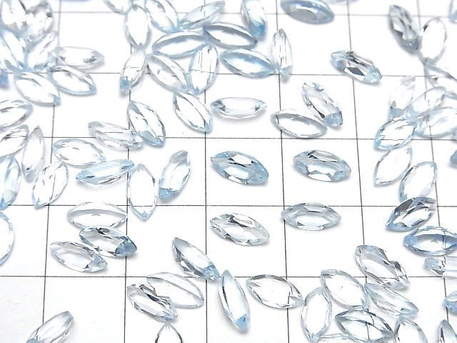[Video]High Quality Sky Blue Topaz AAA Loose stone Marquise Faceted 8x4mm 5pcs