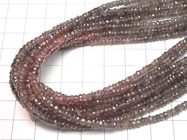 [Video]High Quality! Color Change Garnet AA++ Faceted Button Rondelle half or 1strand beads (aprx.15inch/38cm)