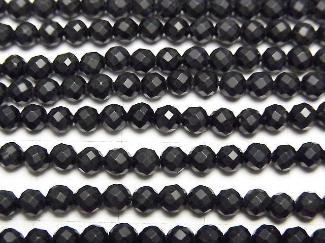 High Quality! Frost Onyx Faceted Round 3mm 1strand beads (aprx.15inch/36cm)