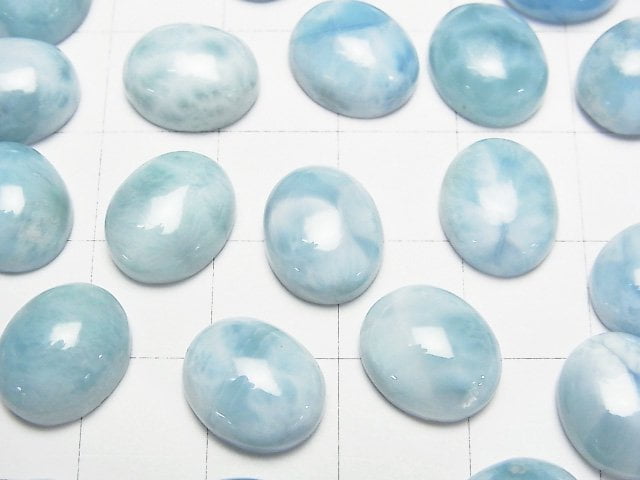 [Video]Larimar Pectolite AA Oval Cabochon 12x10mm 2pcs