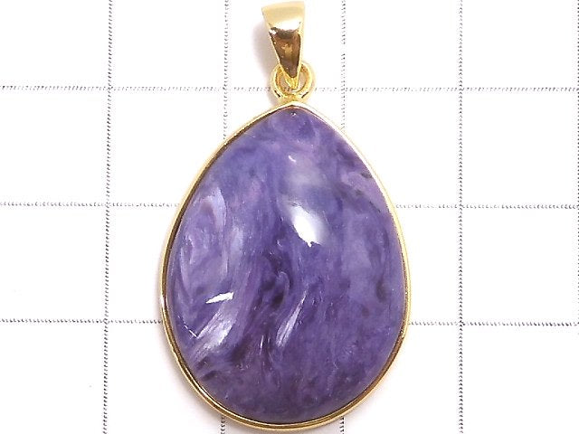 [Video][One of a kind] Charoite AAA Pendant 18KGP NO.14