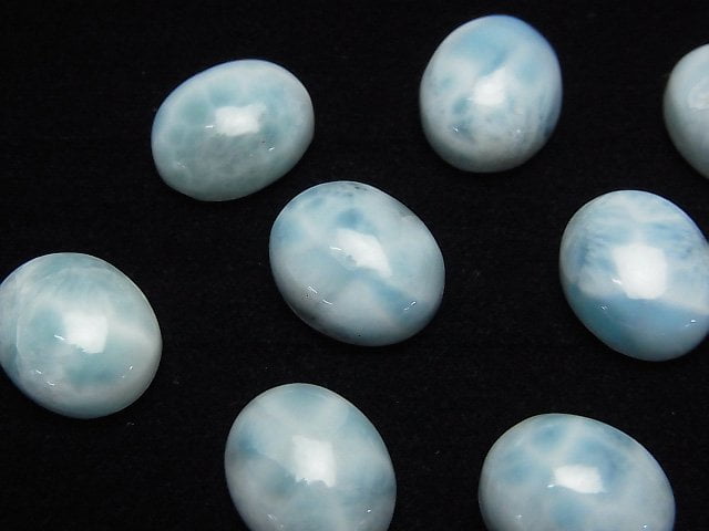 [Video]Larimar Pectolite AA++ Oval Cabochon 12x10mm 1pc