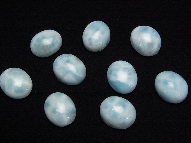 [Video]Larimar Pectolite AA++ Oval Cabochon 12x10mm 1pc