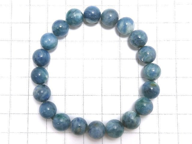 [Video][One of a kind] Kyanite in Fuchsite Round 9.5mm Bracelet NO.4