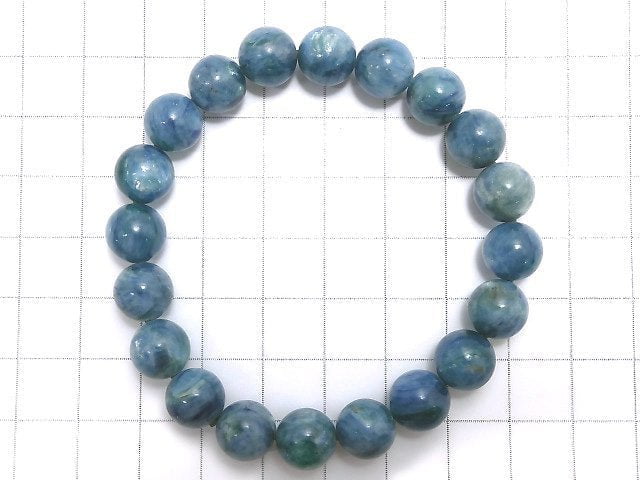 [Video][One of a kind] Kyanite in Fuchsite Round 9.5mm Bracelet NO.5