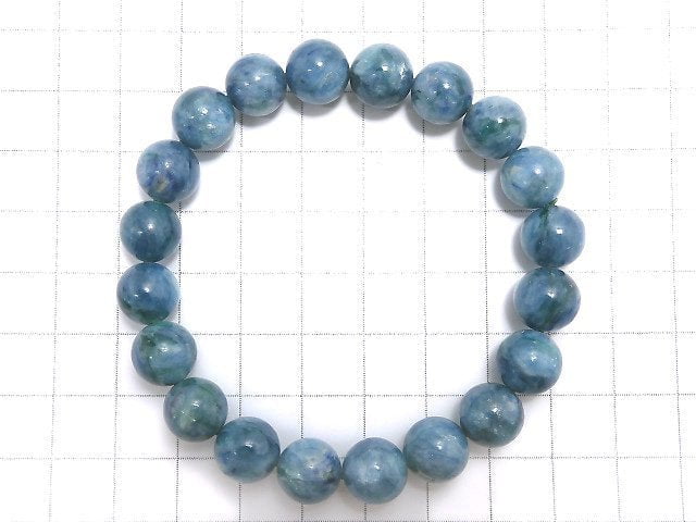 [Video][One of a kind] Kyanite in Fuchsite Round 10mm Bracelet NO.6