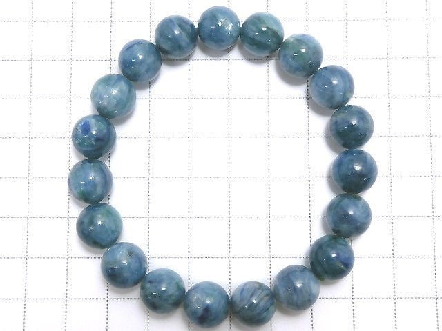 [Video][One of a kind] Kyanite in Fuchsite Round 11mm Bracelet NO.8