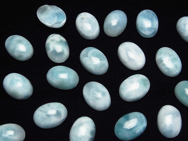 [Video]Larimar Pectolite AA Oval Cabochon 14x10mm 2pcs