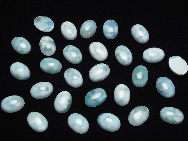 [Video]Larimar Pectolite AA Oval Cabochon 14x10mm 2pcs