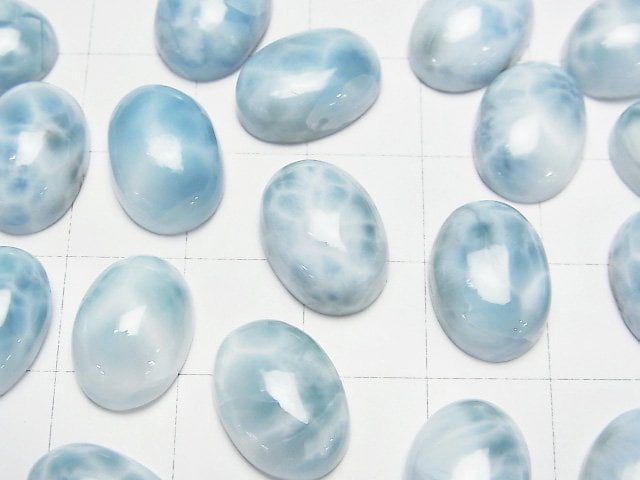 [Video]Larimar Pectolite AA++ Oval Cabochon 14x10mm 1pc