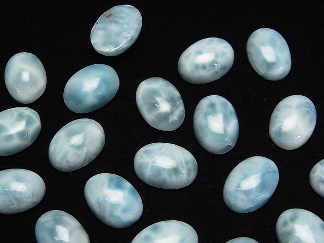 [Video]Larimar Pectolite AA++ Oval Cabochon 14x10mm 1pc