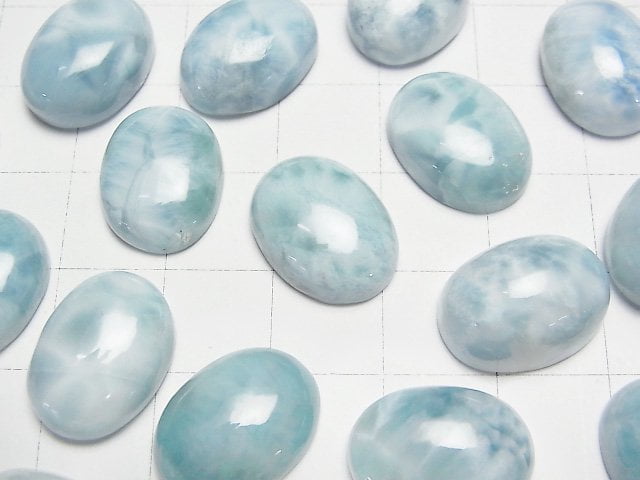 [Video]Larimar Pectolite AA Oval Cabochon 16x12mm 1pc