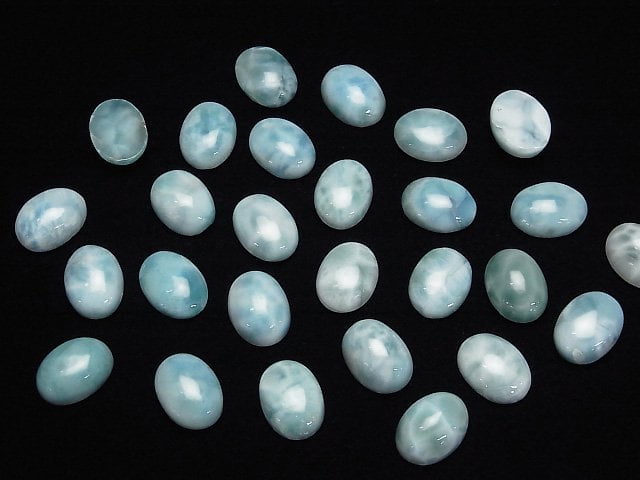 [Video]Larimar Pectolite AA Oval Cabochon 16x12mm 1pc