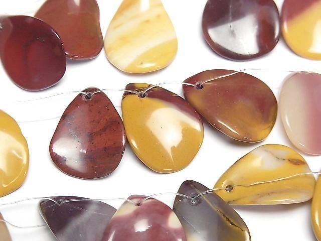 [Video] Mookaite Pear shape (petal) 1-strand beads (approx. 15 inches/36 cm)