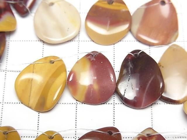 [Video] Mookaite Pear shape (petal) 1-strand beads (approx. 15 inches/36 cm)