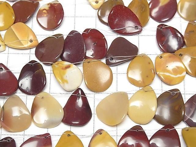 [Video] Mookaite Pear shape (petal) 1-strand beads (approx. 15 inches/36 cm)