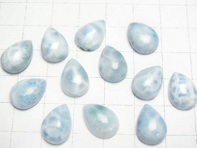 [Video]Larimar Pectolite AA++ Pear shape Cabochon 14x10mm 1pc