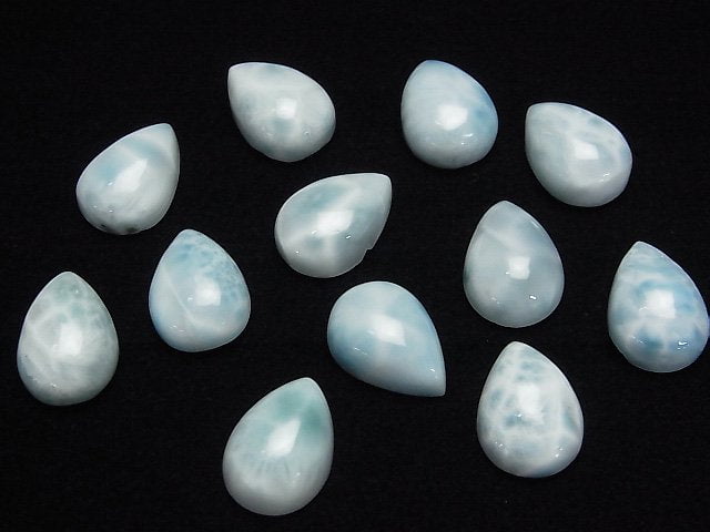 [Video]Larimar Pectolite AA++ Pear shape Cabochon 14x10mm 1pc