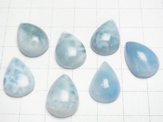 [Video]Larimar Pectolite AA Pear shape Cabochon 18x13mm 1pc