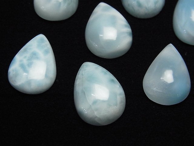 [Video]Larimar Pectolite AA Pear shape Cabochon 18x13mm 1pc