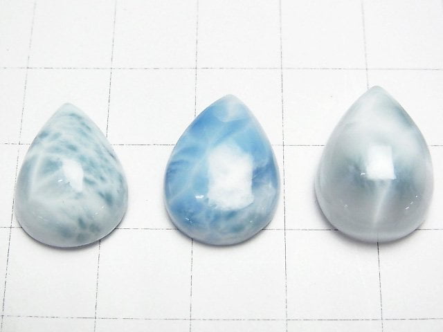 [Video]Larimar Pectolite AA++ Pear shape Cabochon 18x13mm 1pc