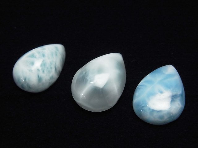 [Video]Larimar Pectolite AA++ Pear shape Cabochon 18x13mm 1pc