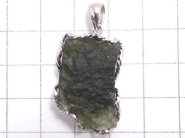 [Video][One of a kind] Moldavite Rough Rock Nugget Pendant Silver925 NO.17