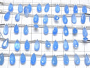 [Video] High Quality Blue Chalcedony AAA Pear shape Faceted 12x5mm 1strand (9pcs )