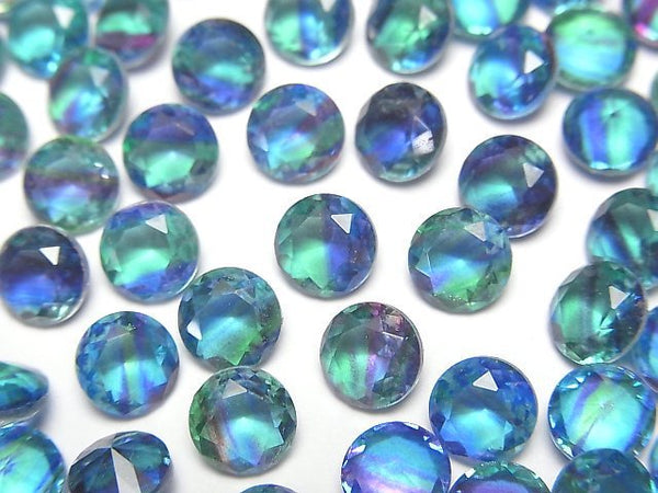 [Video] Doublet Crystal AAA Loose stone Round Faceted 6x6mm [Light Blue/Stripe] 3pcs