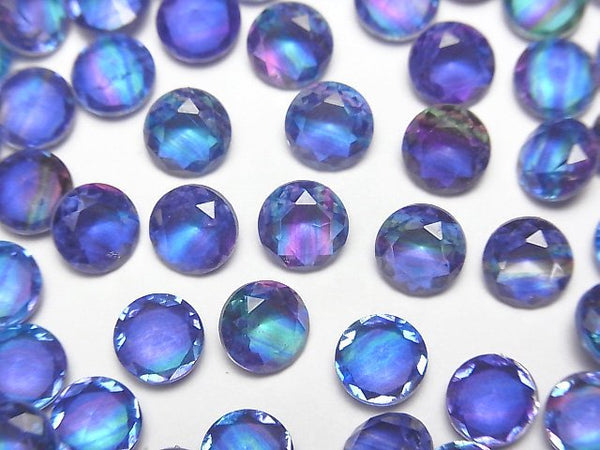 [Video] Doublet Crystal AAA Loose stone Round Faceted 6x6mm [Blue/Stripe] 3pcs