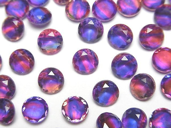 [Video] Doublet Crystal AAA Loose stone Round Faceted 6x6mm [Purple/Stripe] 3pcs