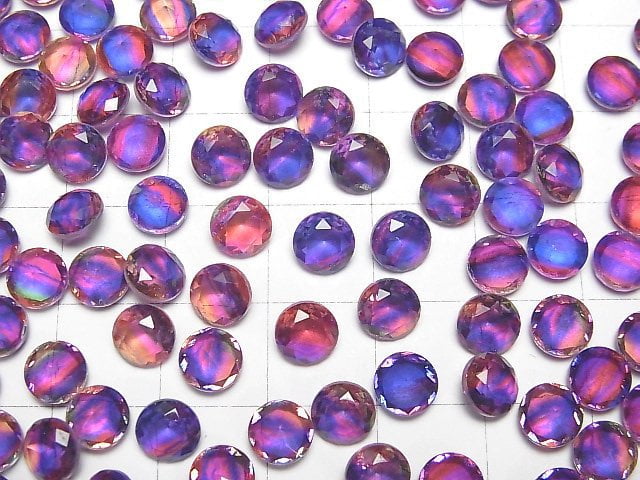 [Video] Doublet Crystal AAA Loose stone Round Faceted 6x6mm [Purple/Stripe] 3pcs