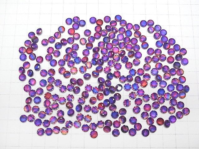 [Video] Doublet Crystal AAA Loose stone Round Faceted 6x6mm [Purple/Stripe] 3pcs