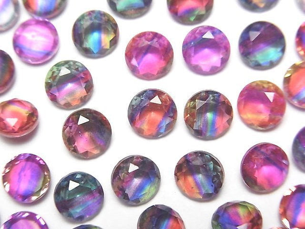 [Video] Doublet Crystal AAA Loose stone Round Faceted 6x6mm [Pop color/Stripe] 3pcs