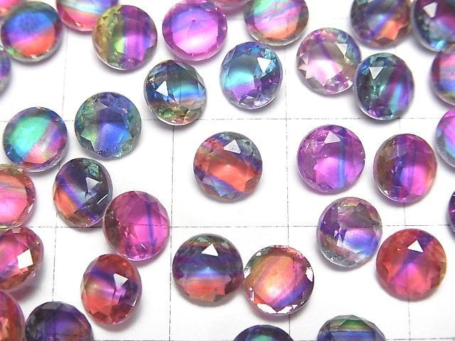 [Video] Doublet Crystal AAA Loose stone Round Faceted 6x6mm [Pop color/Stripe] 3pcs