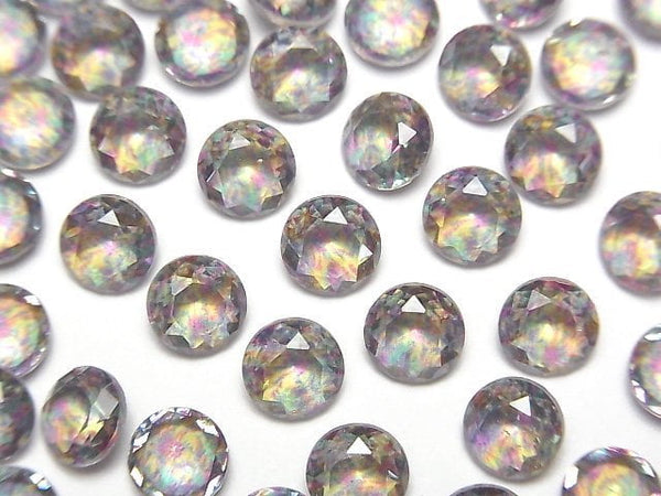 [Video] Doublet Crystal AAA Loose stone Round Faceted 6x6mm [Green/Splash] 3pcs