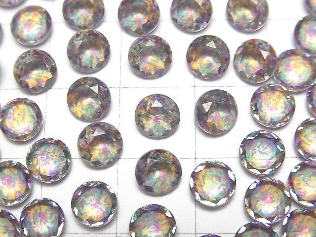 [Video] Doublet Crystal AAA Loose stone Round Faceted 6x6mm [Green/Splash] 3pcs