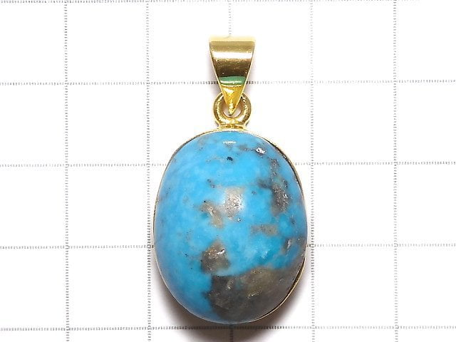 [Video][One of a kind] Persian Turquoise AA++ Pendant Silver925 NO.44