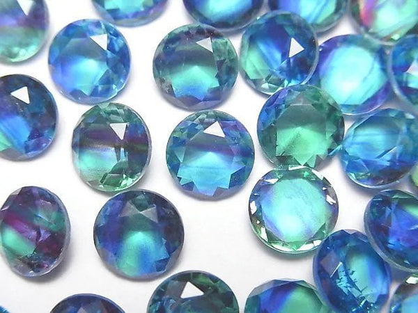 [Video] Doublet Crystal AAA Loose stone Round Faceted 8x8mm [Light Blue/Stripe] 3pcs