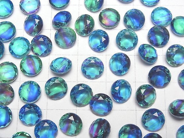 [Video] Doublet Crystal AAA Loose stone Round Faceted 8x8mm [Light Blue/Stripe] 3pcs