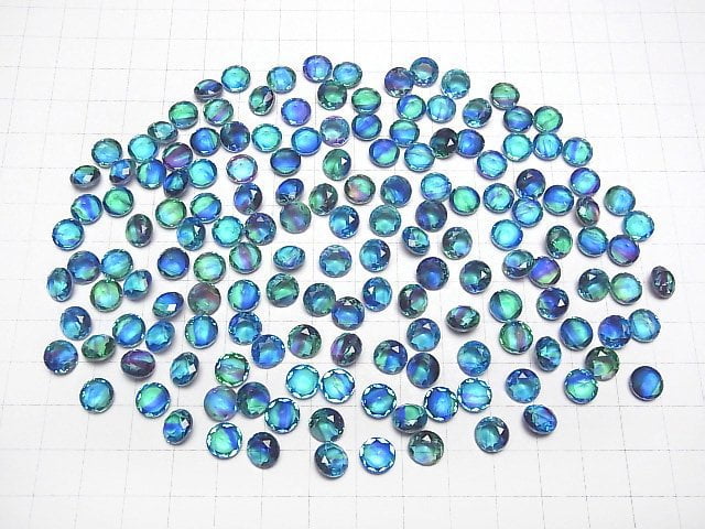 [Video] Doublet Crystal AAA Loose stone Round Faceted 8x8mm [Light Blue/Stripe] 3pcs