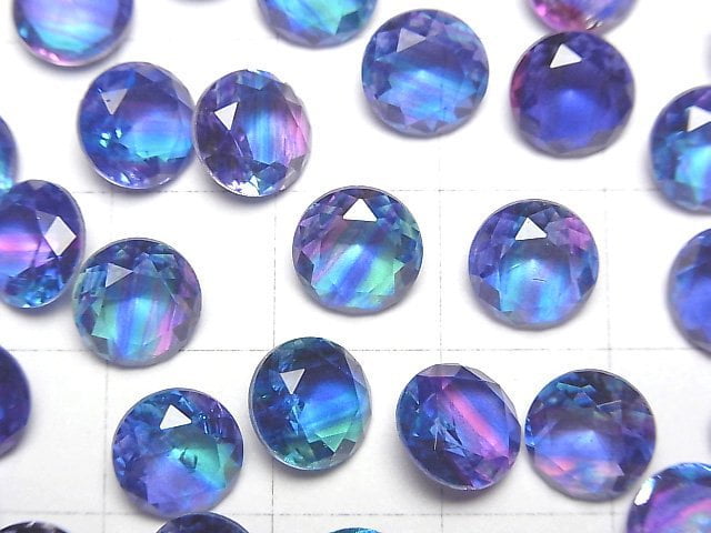 [Video] Doublet Crystal AAA Loose stone Round Faceted 8x8mm [Blue/Stripe] 3pcs