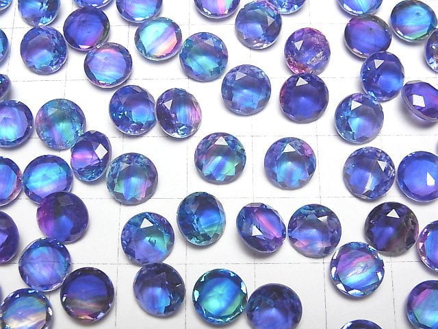 [Video] Doublet Crystal AAA Loose stone Round Faceted 8x8mm [Blue/Stripe] 3pcs