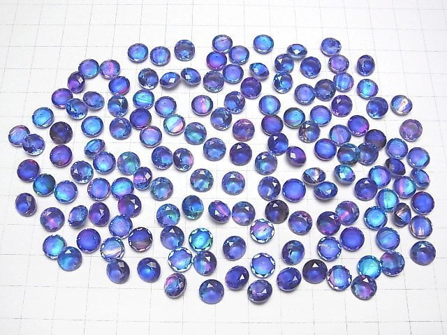 [Video] Doublet Crystal AAA Loose stone Round Faceted 8x8mm [Blue/Stripe] 3pcs