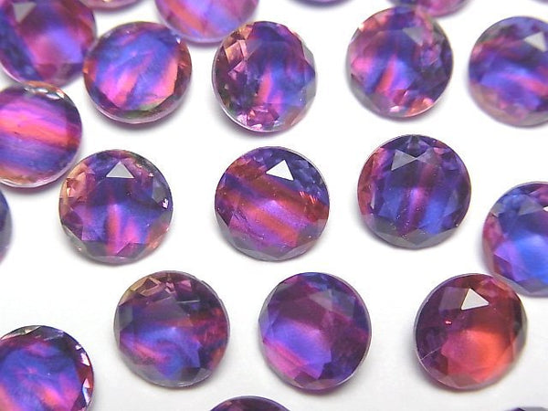 [Video] Doublet Crystal AAA Loose stone Round Faceted 8x8mm [Purple/Stripe] 3pcs