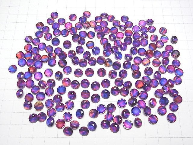 [Video] Doublet Crystal AAA Loose stone Round Faceted 8x8mm [Purple/Stripe] 3pcs