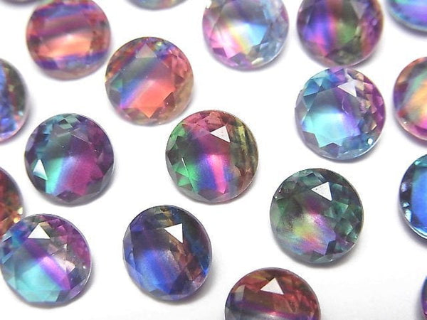 [Video] Doublet Crystal AAA Loose stone Round Faceted 8x8mm [Vivid color/Stripe] 3pcs