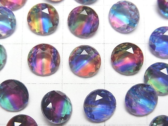 [Video] Doublet Crystal AAA Loose stone Round Faceted 8x8mm [Vivid color/Stripe] 3pcs