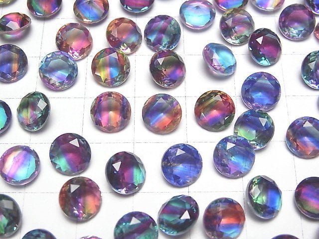 [Video] Doublet Crystal AAA Loose stone Round Faceted 8x8mm [Vivid color/Stripe] 3pcs