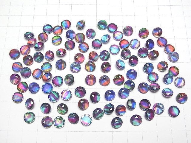 [Video] Doublet Crystal AAA Loose stone Round Faceted 8x8mm [Vivid color/Stripe] 3pcs